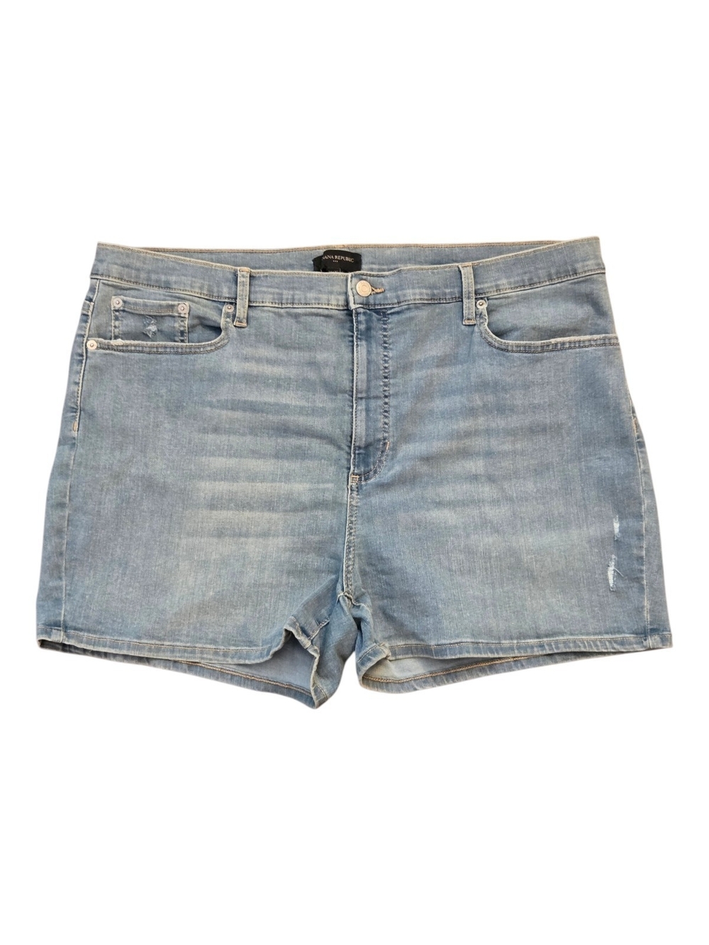 Banana Republic Factory Light Wash Destructed Boyfriend Denim Shorts  Sz 35/20